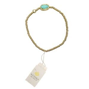 Kendra Scott Grayson Stretch Bracelet Gold Plated Turquoise Magnesite NWT